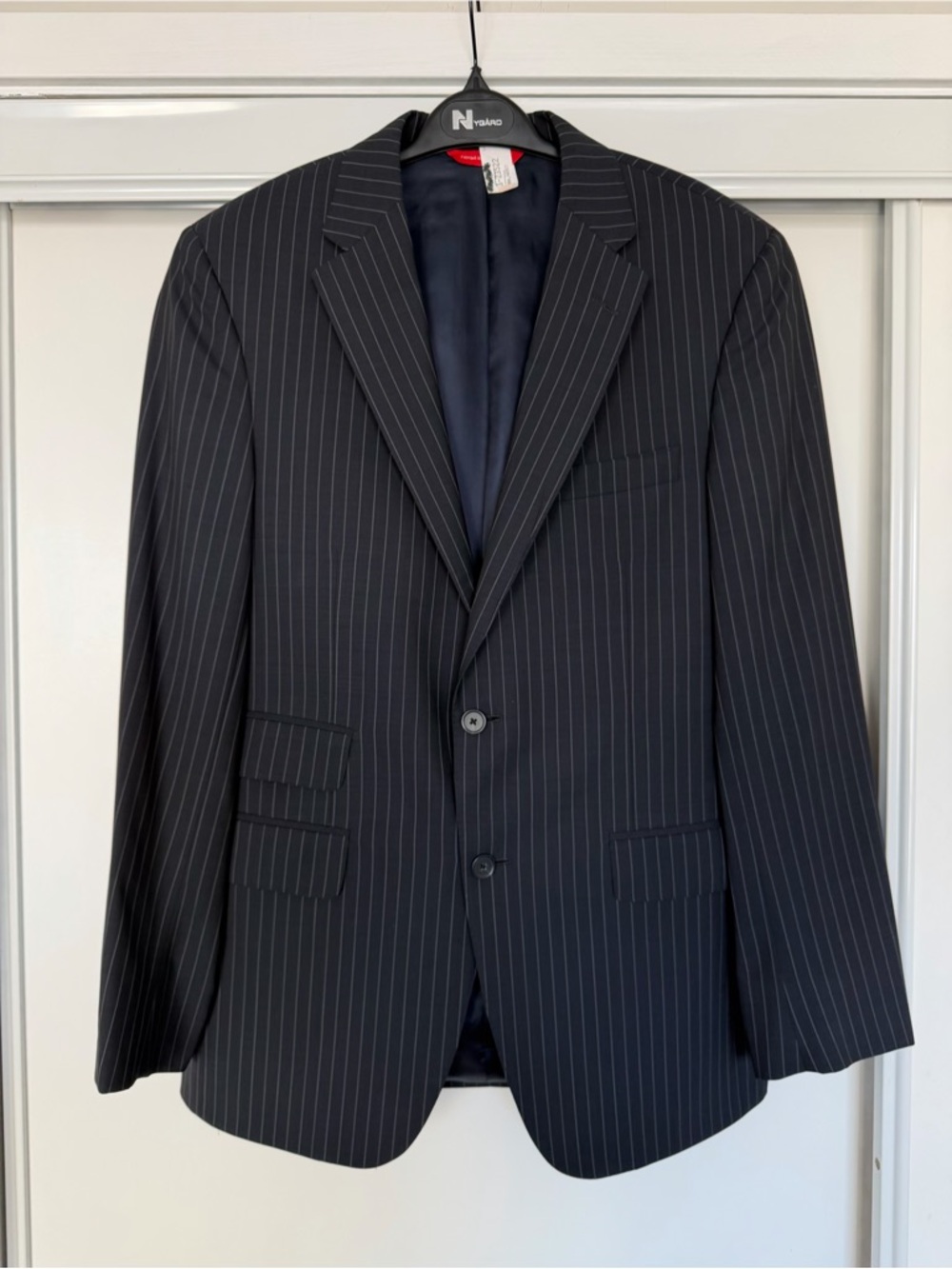 Samuelsohn Performance Suit Jacket Sport Coat Blazer Pinstripe 40/50R Wool 130s